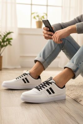 038 Rahat Taban Günlük Unisex Siyah Erkek Spor Ayakkabı - 3