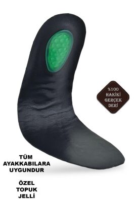 03HK Hakiki Deri Topuk Masajlı Tabanlık Erkek Kadın Ortopedik Tabanlık - 3