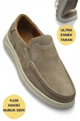 2107 Tam Ortopedik Taban %100 Hakiki Deri Erkek Ayakkabı Bağcıksız Yazlık Erkek Ayakkabı - 1