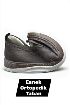 2354 Tam Ortopedik Taban %100 Hakiki Deri Erkek Ayakkabı Bağcıksız Yazlık Erkek Delikli Ayakkabı - 6
