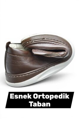 2354 Tam Ortopedik Taban %100 Hakiki Deri Erkek Ayakkabı Bağcıksız Yazlık Erkek Delikli Ayakkabı - 9