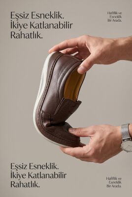 2354 Tam Ortopedik Taban %100 Hakiki Deri Erkek Ayakkabı Bağcıksız Yazlık Erkek Delikli Ayakkabı - 11