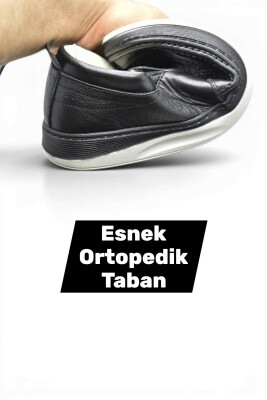 2354 Tam Ortopedik Taban %100 Hakiki Deri Erkek Ayakkabı Bağcıksız Yazlık Erkek Delikli Ayakkabı - 37