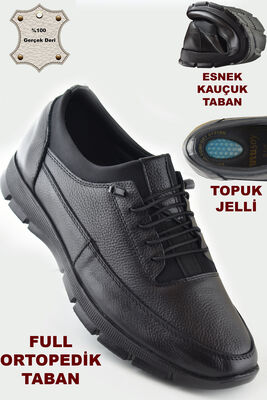 TAB325a Tam Ortopedik Topuk Masajlı Taban Erkek Ayakkabı Hakiki Deri Mevsimlik Ayakkabı - 1