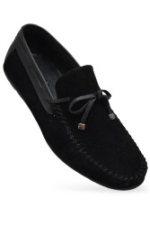 3288 Esnek Rahat Taban Nubuk Siyah Hakiki Deri Erkek Ayakkabı Yazlık Casual Laofer Erkek Ayakkabı - 1