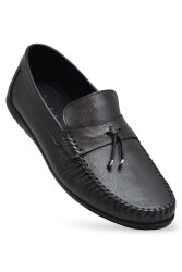 3289 Esnek Rahat Taban Siyah Hakiki Deri Erkek Ayakkabı Yazlık Casual Laofer Erkek Ayakkabı - 1