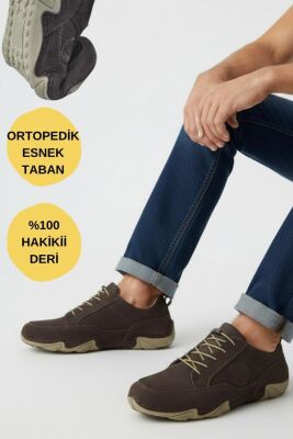 362 Ortopedik Taban Günlük Hakiki Deri Erkek Ayakkabı Esnek Hazır Taban Casual Ayakkabı - 3