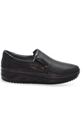 4343 Ortopedik Taban Siyah Hakiki Deri Erkek Ayakkabı Mevsimlik Yürüyüş Ayakkabısı Kavisli Taban - 2