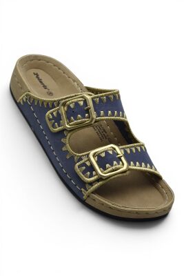 Jasmine Ortopedik Taban Günlük Kadın Terlik Çift Tokalı Kadın Terlik - 7